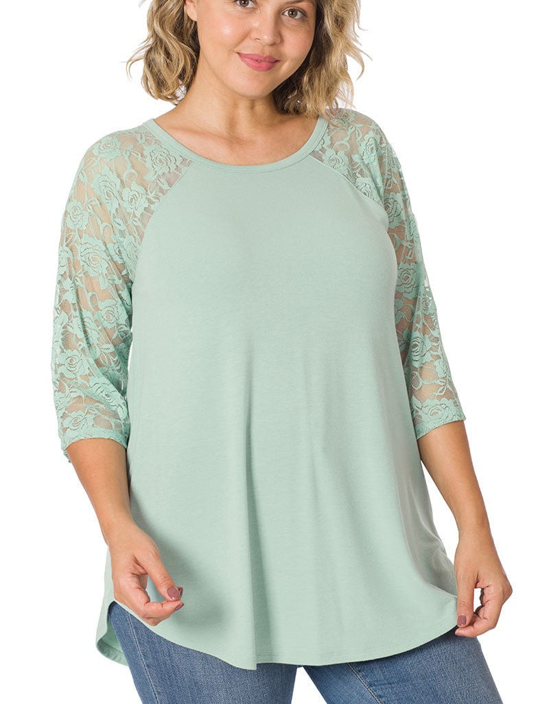 Minty Lace Half Sleeve