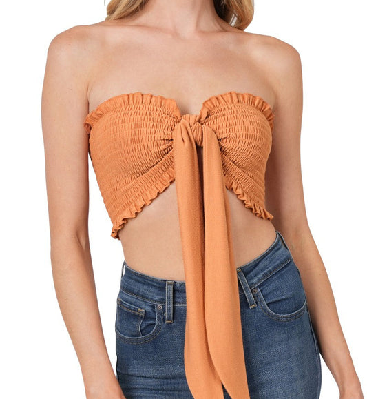Smocked Tie Tube Top
