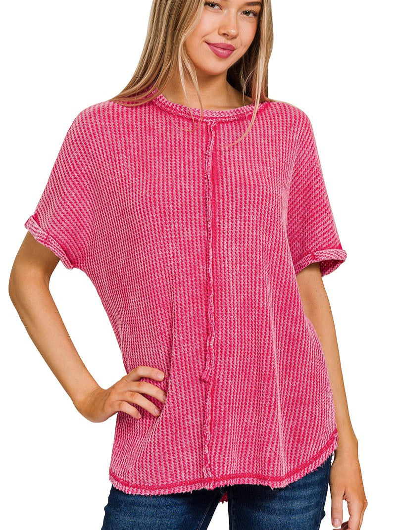 Zenana Waffle T Shirt