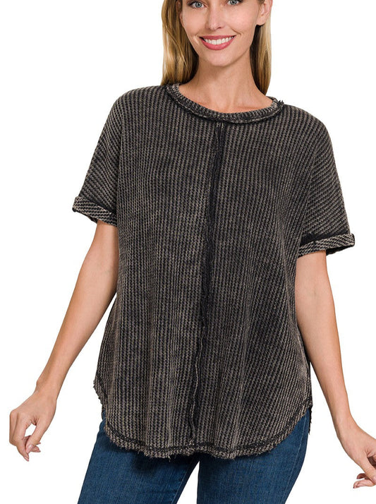 Zenana Waffle T Shirt