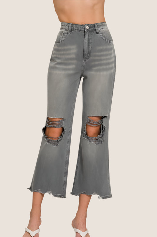 Zenana Ash Distressed Jeans