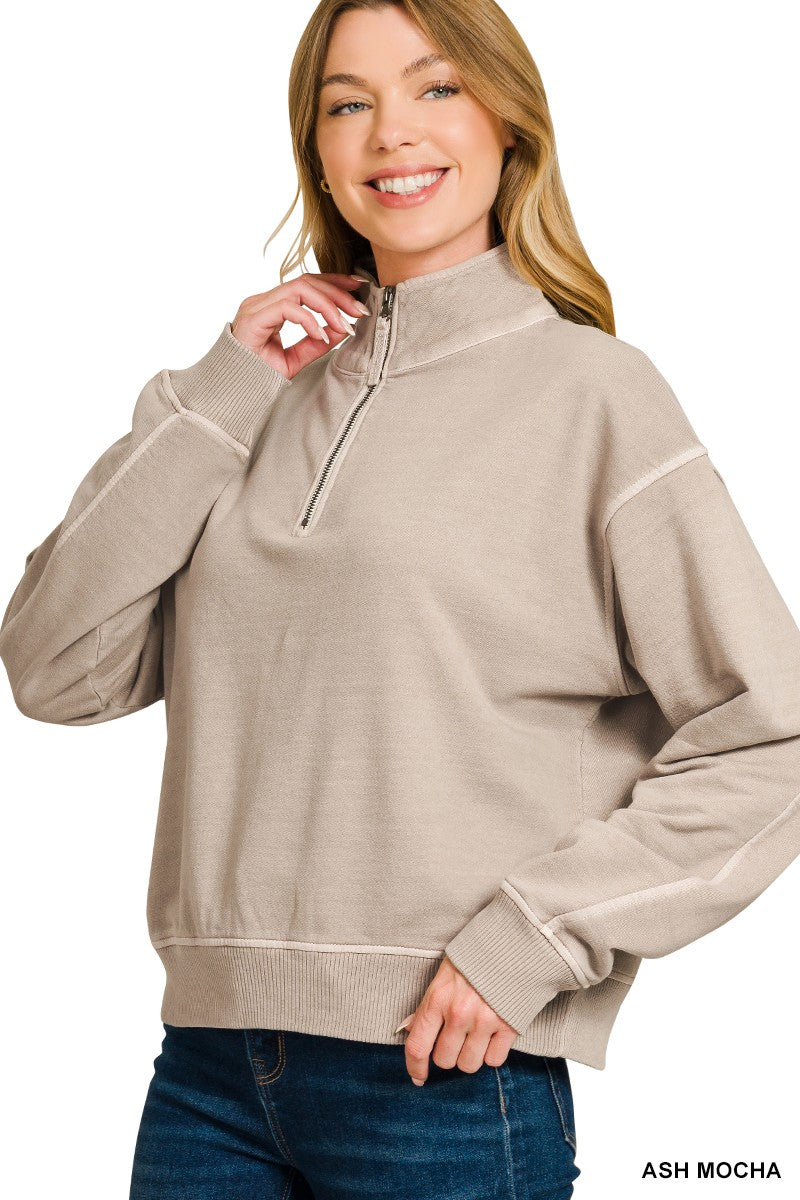 Ash Mocha Half Zip