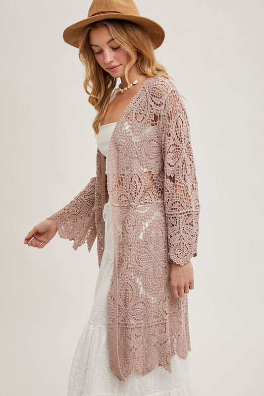 Latte Crochet Cardigan
