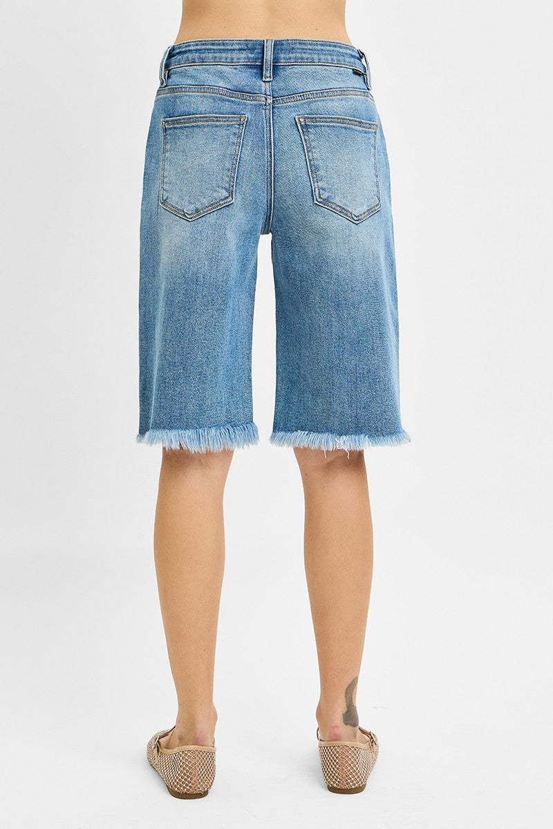 Fringe Slouch Bermuda Shorts