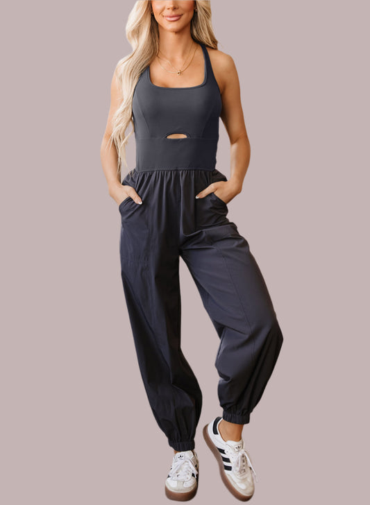 Hollow Out Jogger Jumpsuit