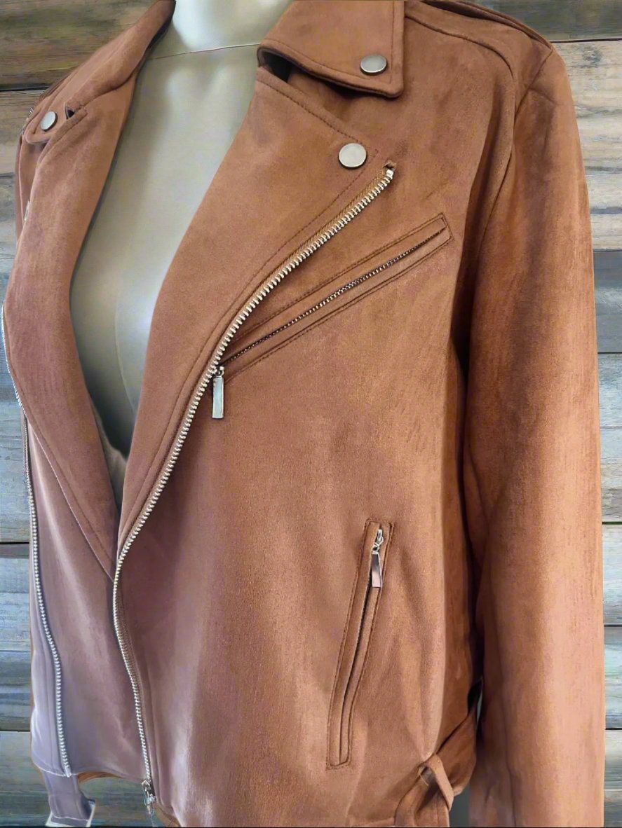 Brown Vegan Suede Jacket