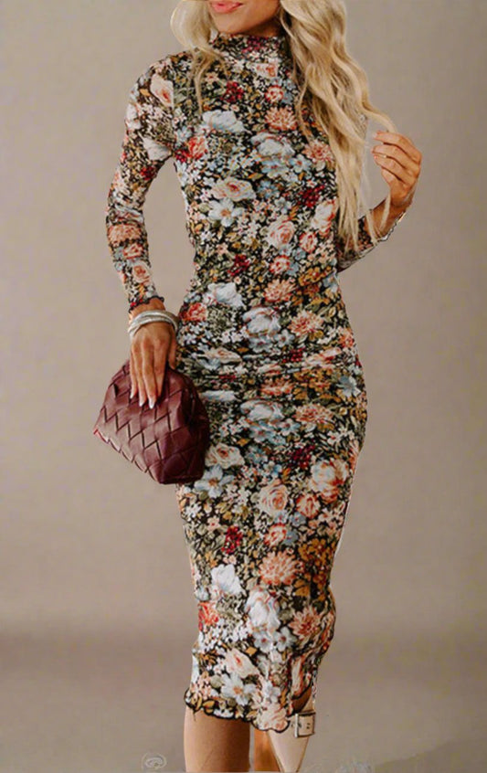 Floral Bodycon Midi Dress