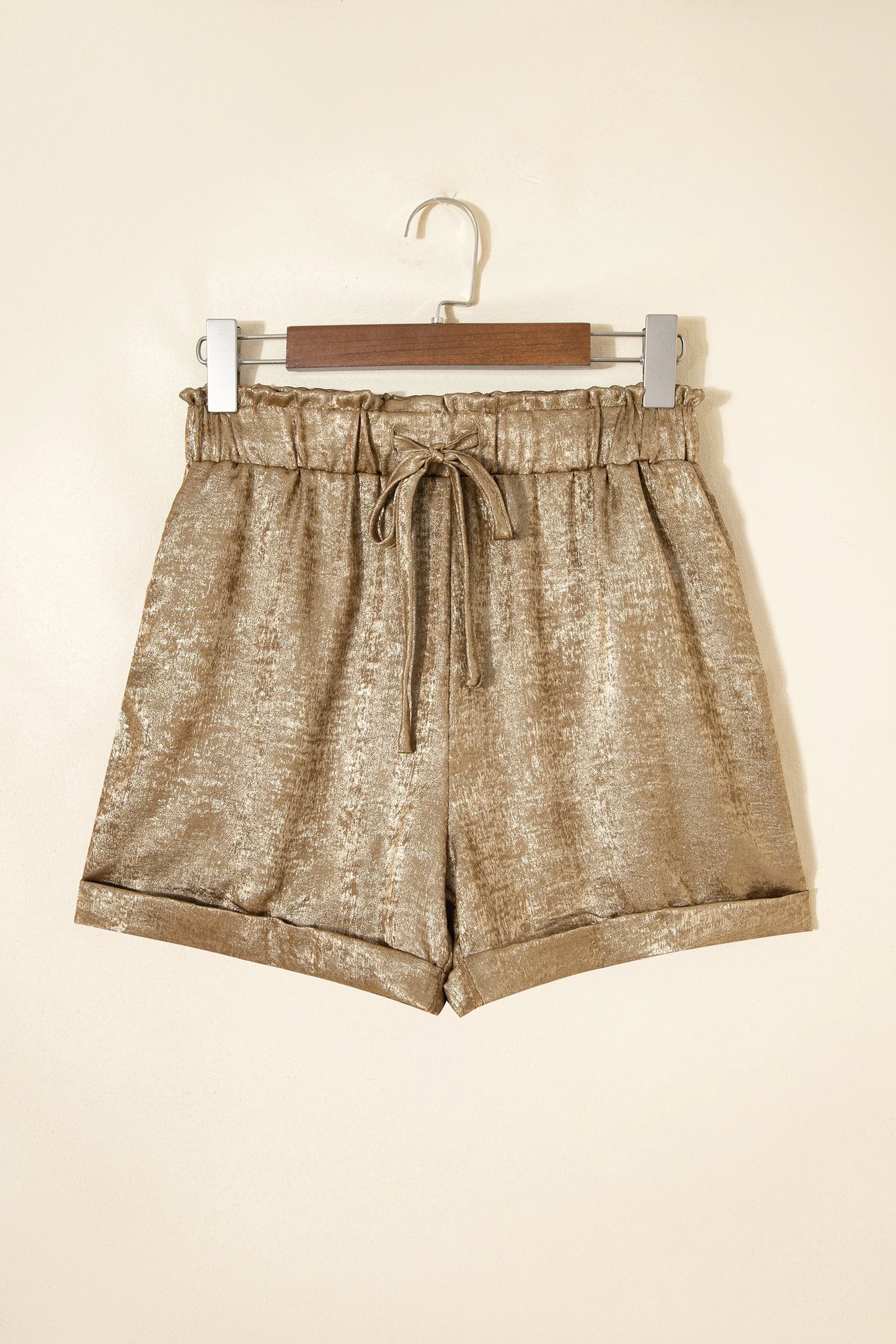 Metallic Cuffed Shorts