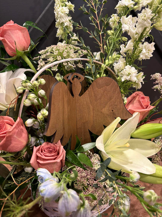 Wooden Angel Sympathy Basket