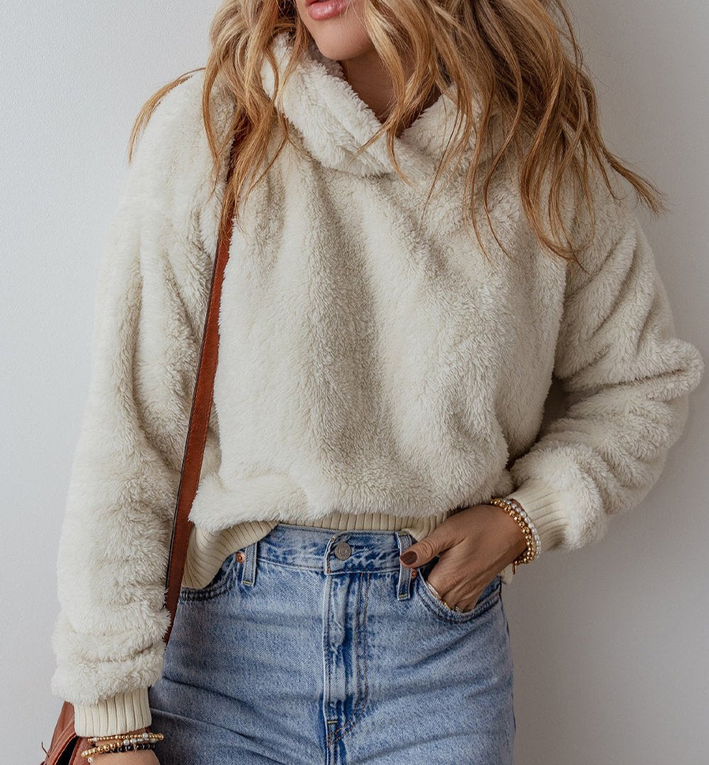 White Plush Hoodie