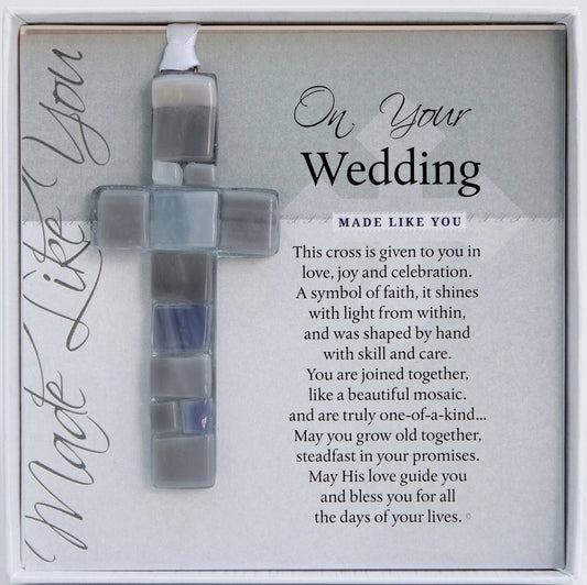 Wedding Day Gift Handmade Mosaic Glass Cross