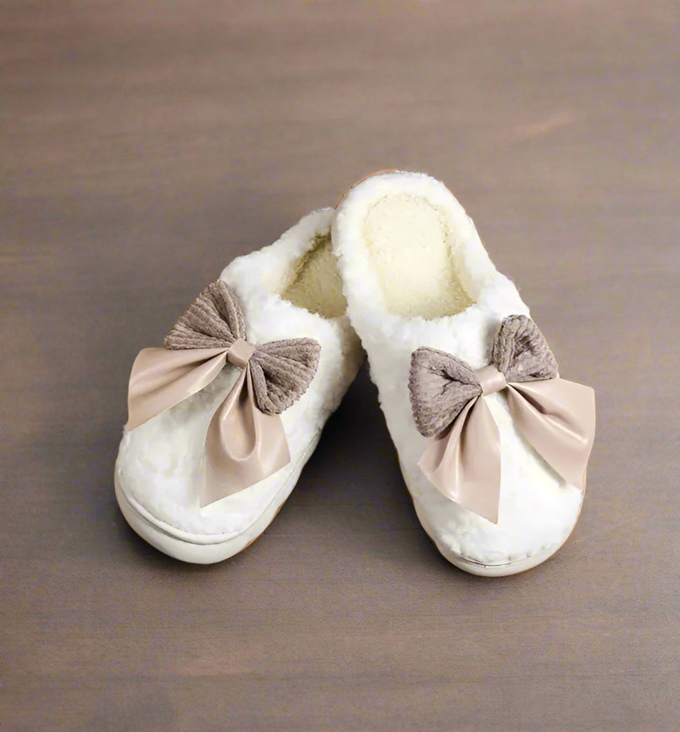 Bowknot Plush Slippers