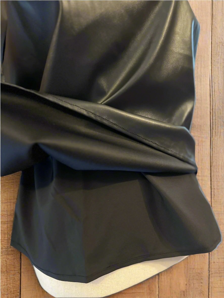 Black Faux Leather Tank