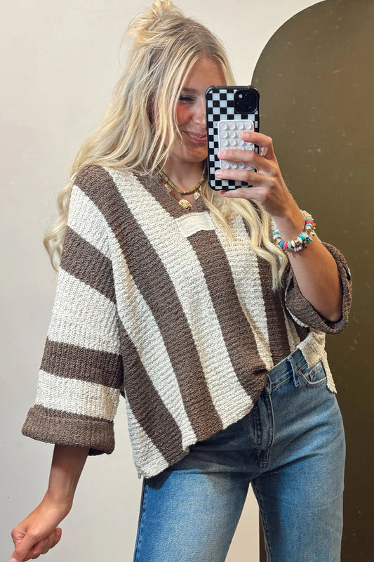 Brown Sugar Striped Sweater