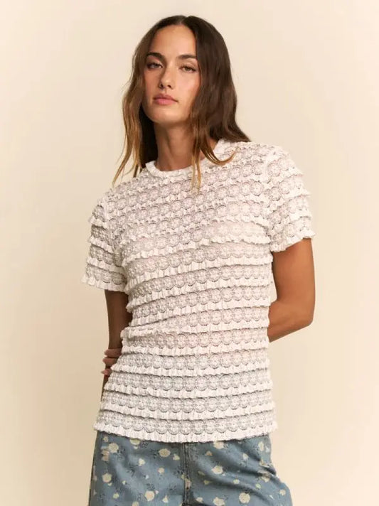 Ruffle Mesh Top