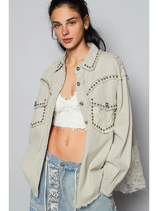 Studded Street Shacket