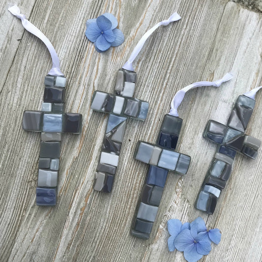 Wedding Day Gift Handmade Mosaic Glass Cross