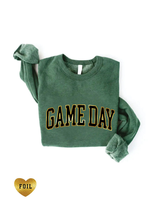 Game Day Foil Sweatshirt- Green