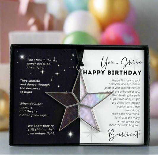 Happy Birthday Handmade Stained Glass