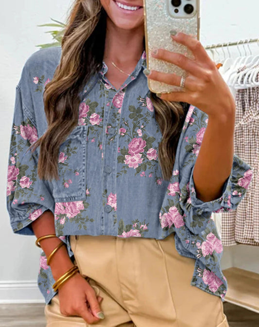 Floral Denim Shirt