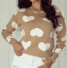 Khaki Heart Sweater