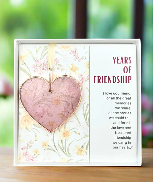 Years of Friendship Handmade Stained Glass