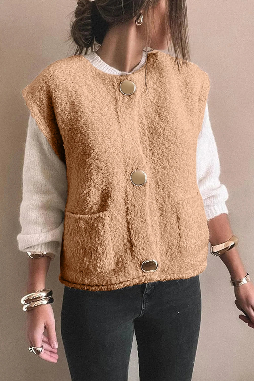French Fuzzy Pocket Vest