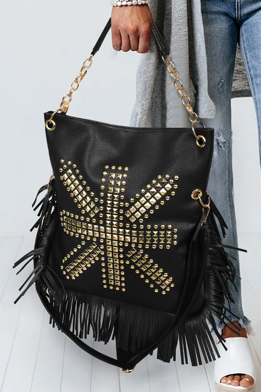 Rivet & Fringe Shoulder Bag