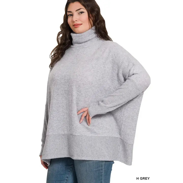 Brushed Turtleneck Sweater - Plus