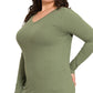 Plus Brushed Microfiber Long Sleeve