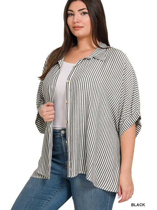 Sabrina Striped Button Up