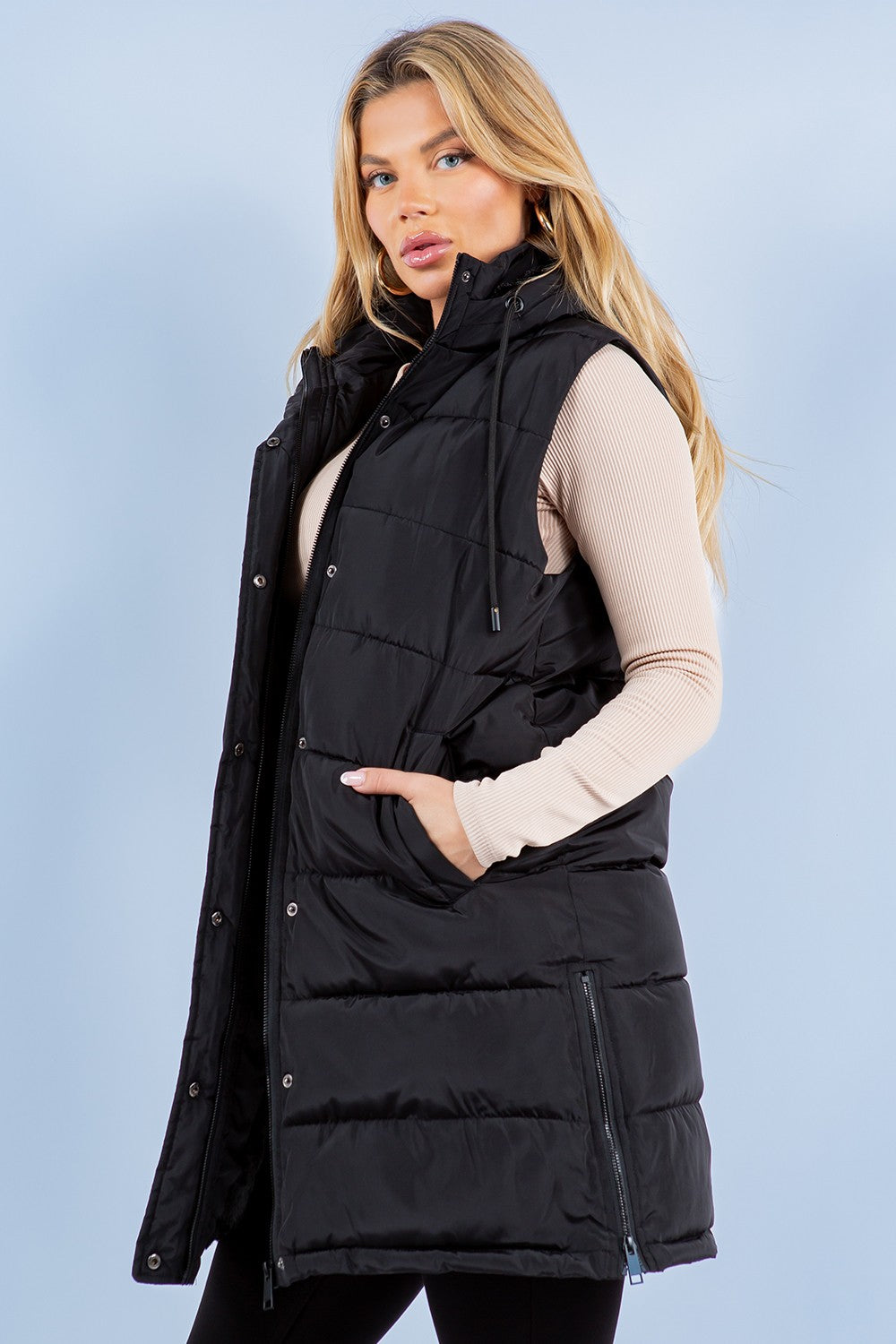 Brielle Black Puffer Vest