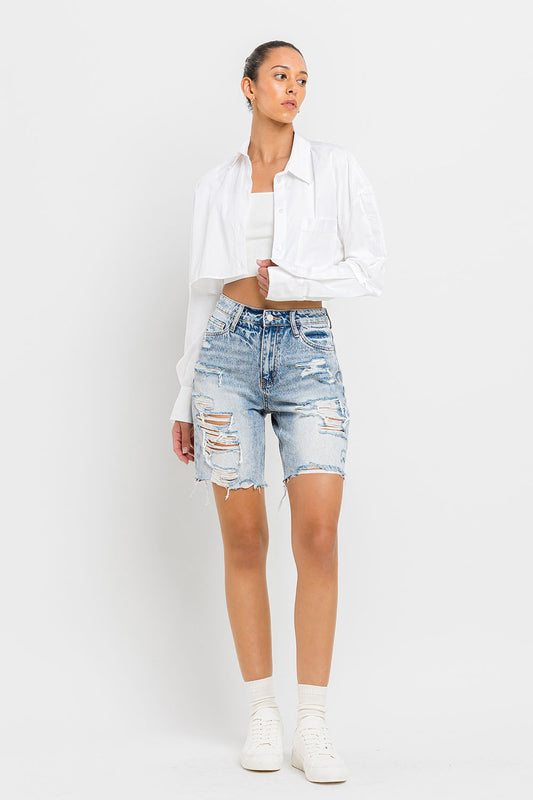 Victoria Distressed Bermuda Shorts