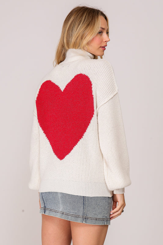 Heart Turtle Neck Sweater