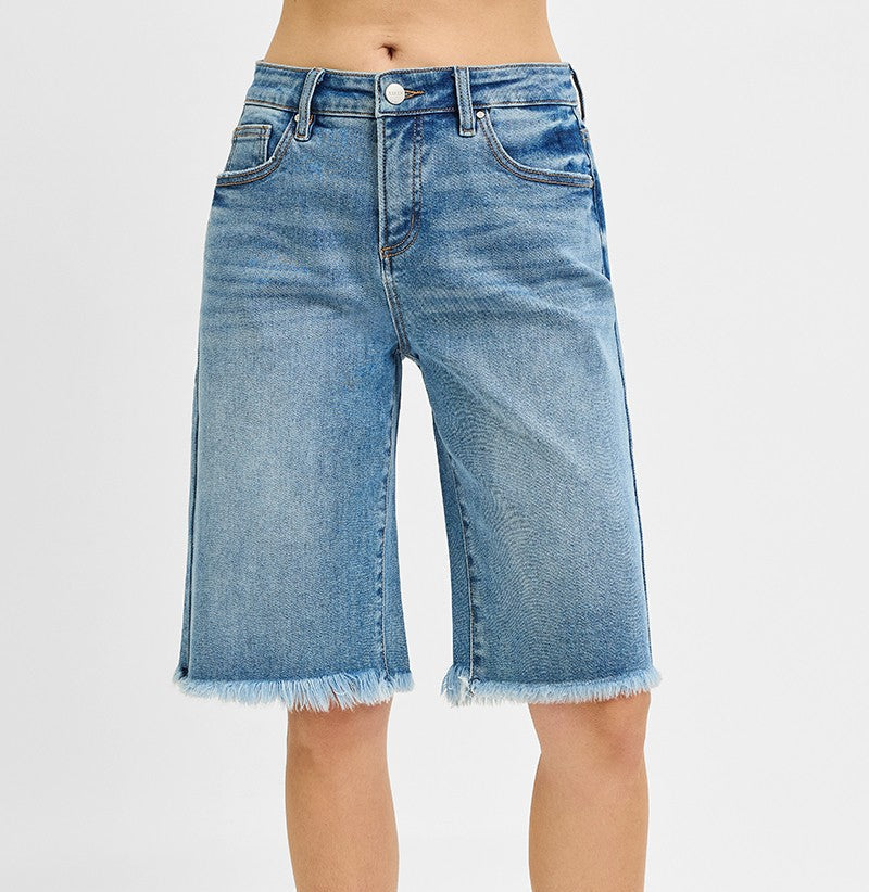 Fringe Slouch Bermuda Shorts