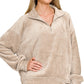 Faux Fur Half Zip Pocket Pullover - 2 Colors