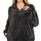 Faux Fur Half Zip Pocket Pullover - 2 Colors