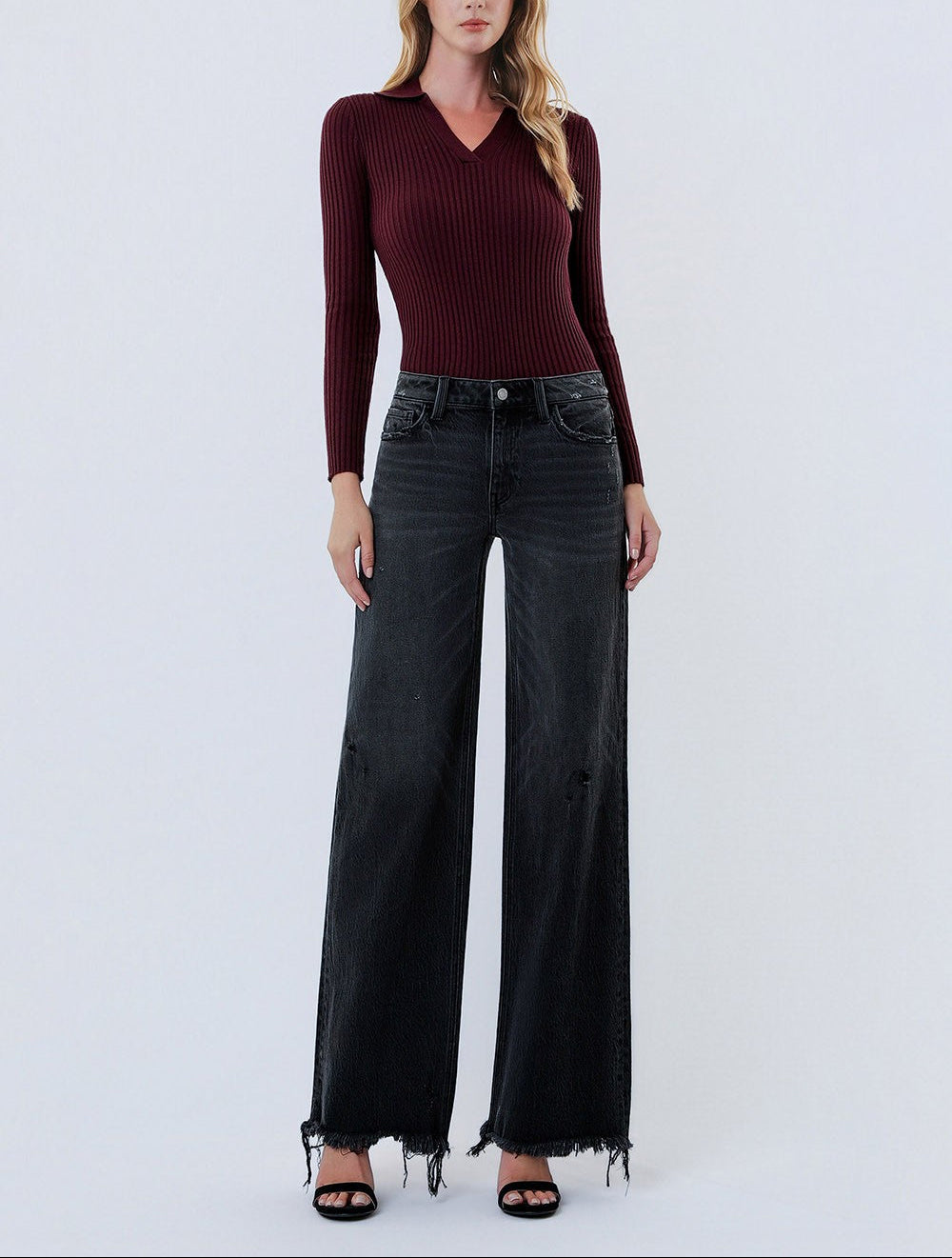 Vervet Mid Rise Black Jeans