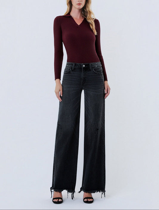 Vervet Mid Rise Black Jeans