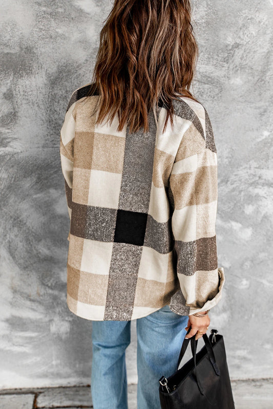 Kaylee Khaki Plaid Shacket