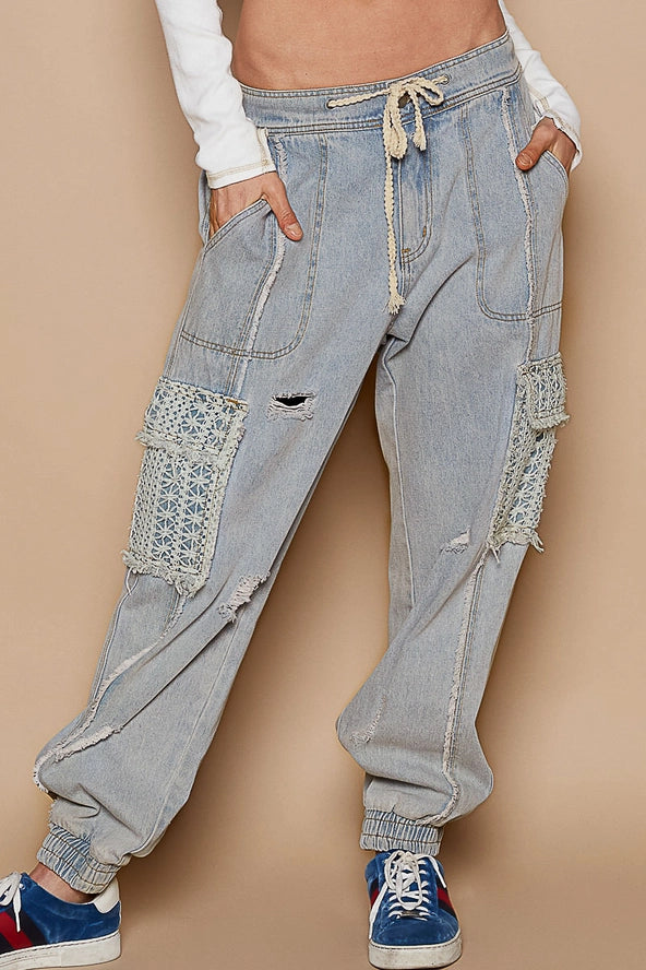 Denim Crochet Joggers
