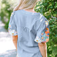 Floral Stitch Puffer Shirt