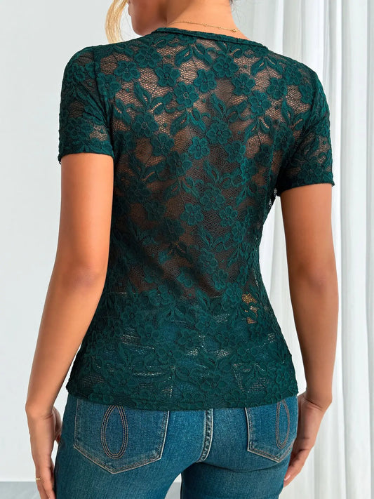 Green Gem Lace Shirt