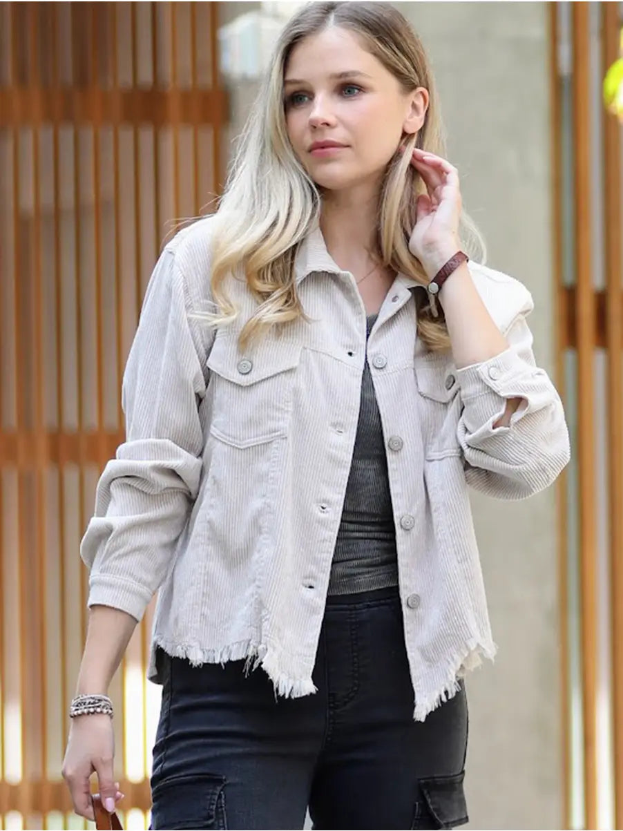 Corduroy Frayed Jacket