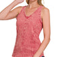 Zenana Crinkle French Terry Tank