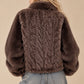 Faux Fur Zip-Up Jacket - Plus