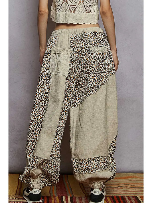 Leopard Patchwork Joggers