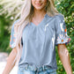 Floral Stitch Puffer Shirt