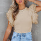 Dotty Mesh Ribbed Knit Top