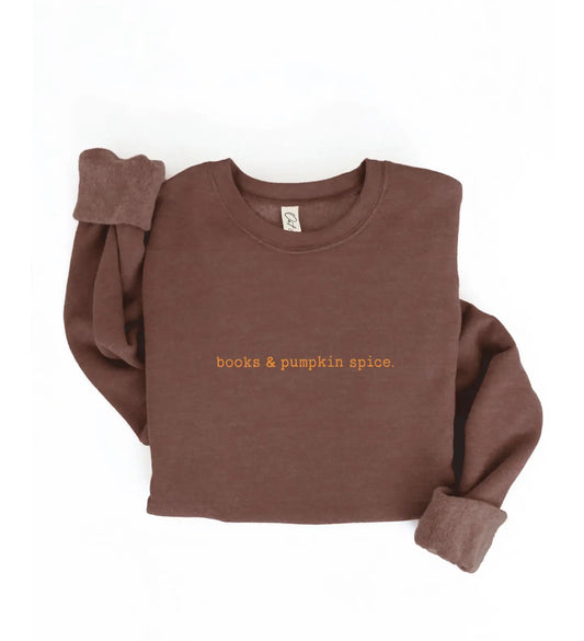 Books and Pumpkin Spice Sweatshirt